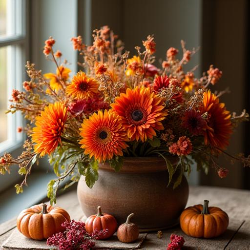 Composizione autunnale con colori caldi